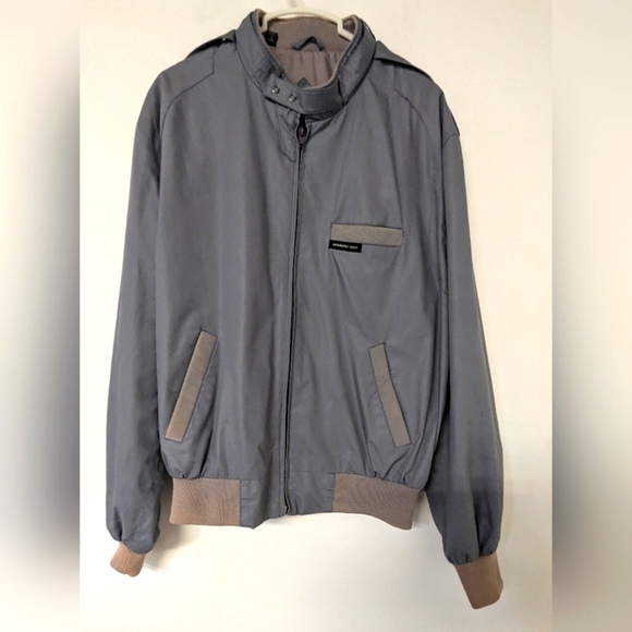 1980s Vintage Members Only Bomber Jacket Grey on grey - Picture 1 of 8